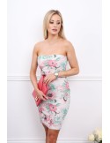 Prigludusi, elegantiška suknelė su rožinėmis gėlėmis MP60389 - Internetinė parduotuvė - Boutique